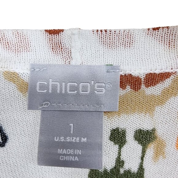 Chicos Multicolor Paisley Open Cardigan Sweater Womens Size M - Picture 4 of 6